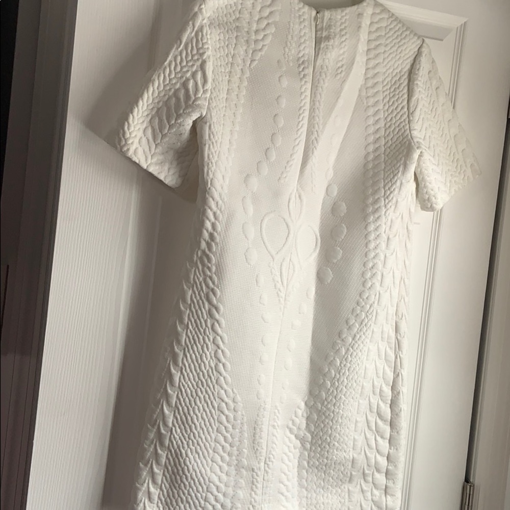 Zara White Textured Cocoon Dress - Worn Once, Like New! - Picture 2 of 4